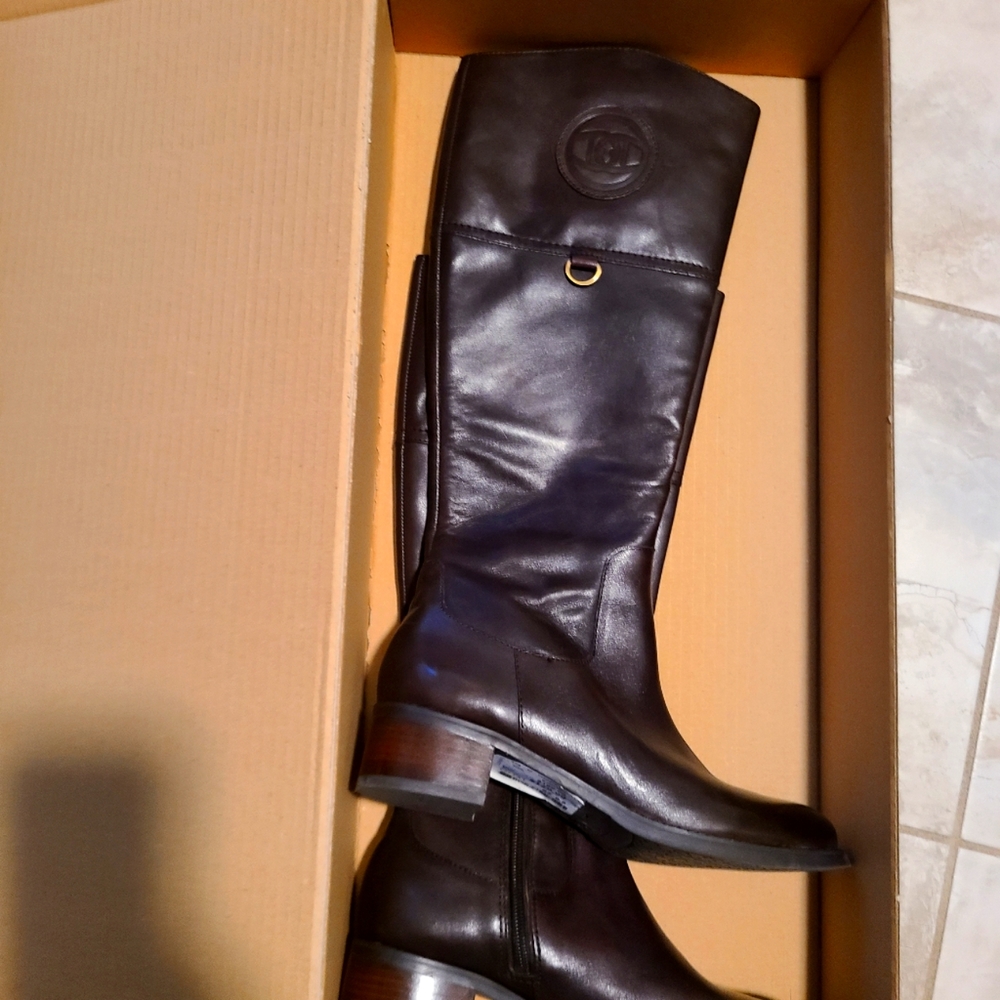 Etienne Aigner Women's Chastity Wide Shaft Riding Boot ( Leather )